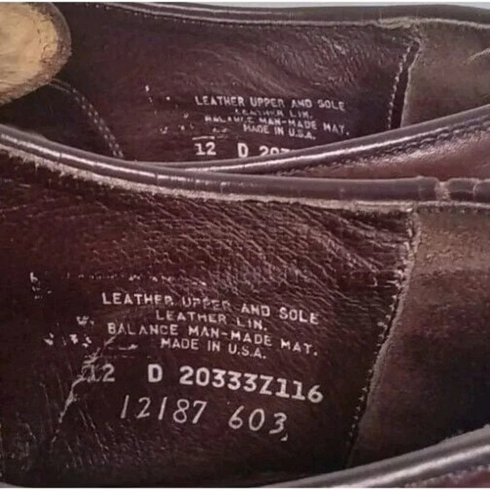 Vintage Mens Brown Leather Oxford Dress Shoes Made in USA 12 D 12187 603